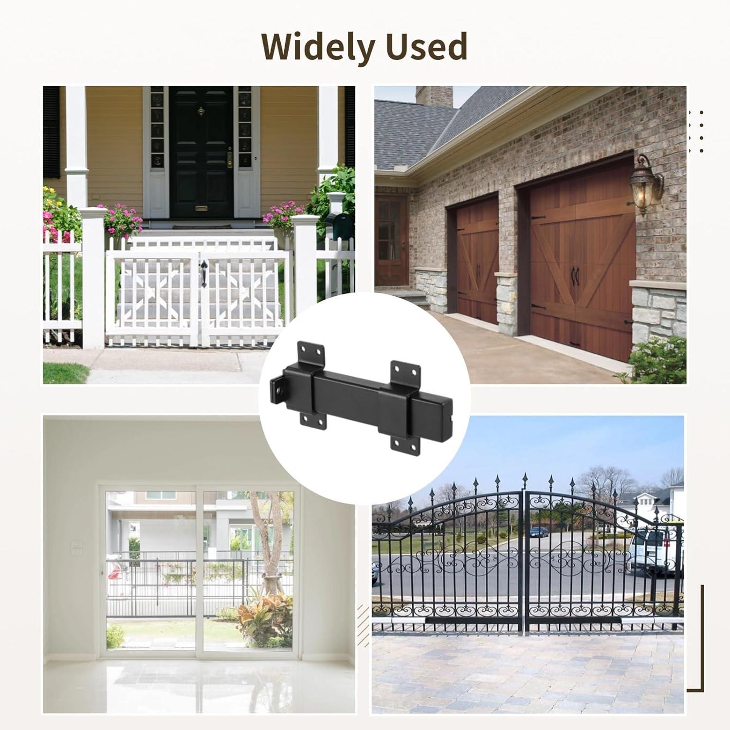 2 Sets Iron Slide Gate Latches with Expansion Screws, Black Barn Door Locks, for Front/Back Yard Gate, Shed, Garage