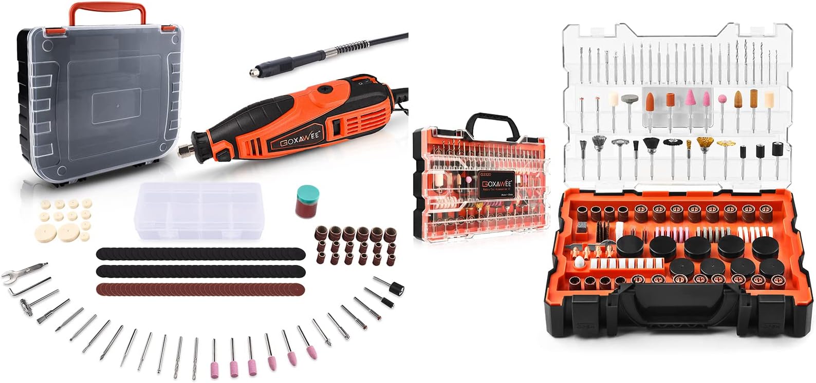 GOXAWEE180W Rotaty Tool Kit and 480pcs Rotary Accessory Set