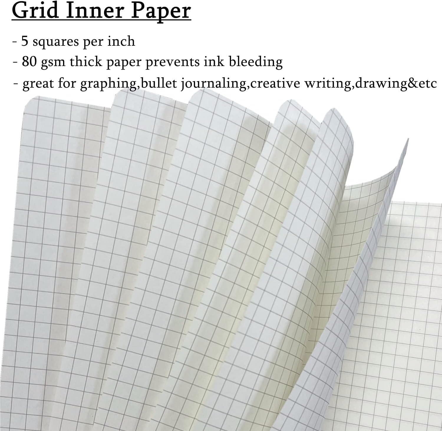 AOU Graph Paper Notebook,Spiral Grid Notebooks,5-Pack,Aesthetic Squared Journal for Math,Composition,School,Quad Ruled Pad with Thick Paper, Sketchbook for Writing & Notes Taking