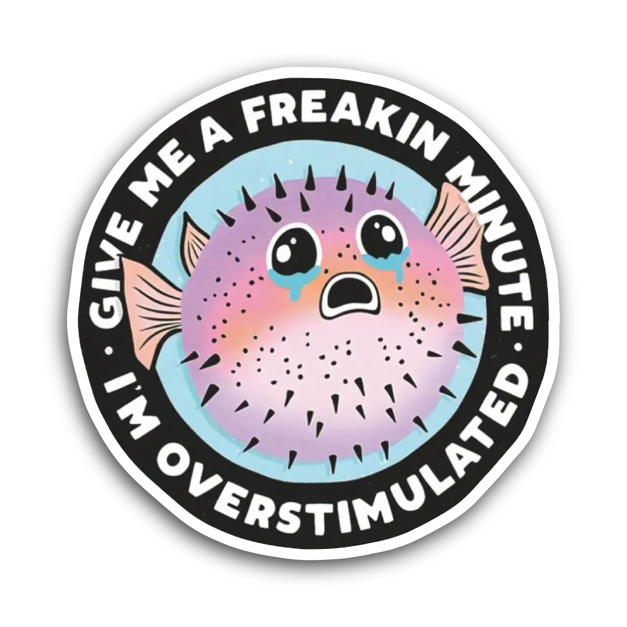 2 (Pieces) 3" and 5" Give Me A Freakin Minute Sticker, Waterproof Vinyl Decals for Many Purpose Like Cars, Trucks, Laptops, Phones, Windows and More