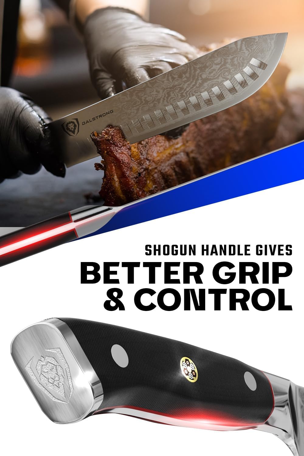 DALSTRONG Bull Nose Butcher Knife - 8 Inch - Shogun Series ELITE - Japanese AUS-10V Super Steel - Vacuum Heat Treatment - Sheath Included - Meat, BBQ, Breaking, Carving - Heavy Duty