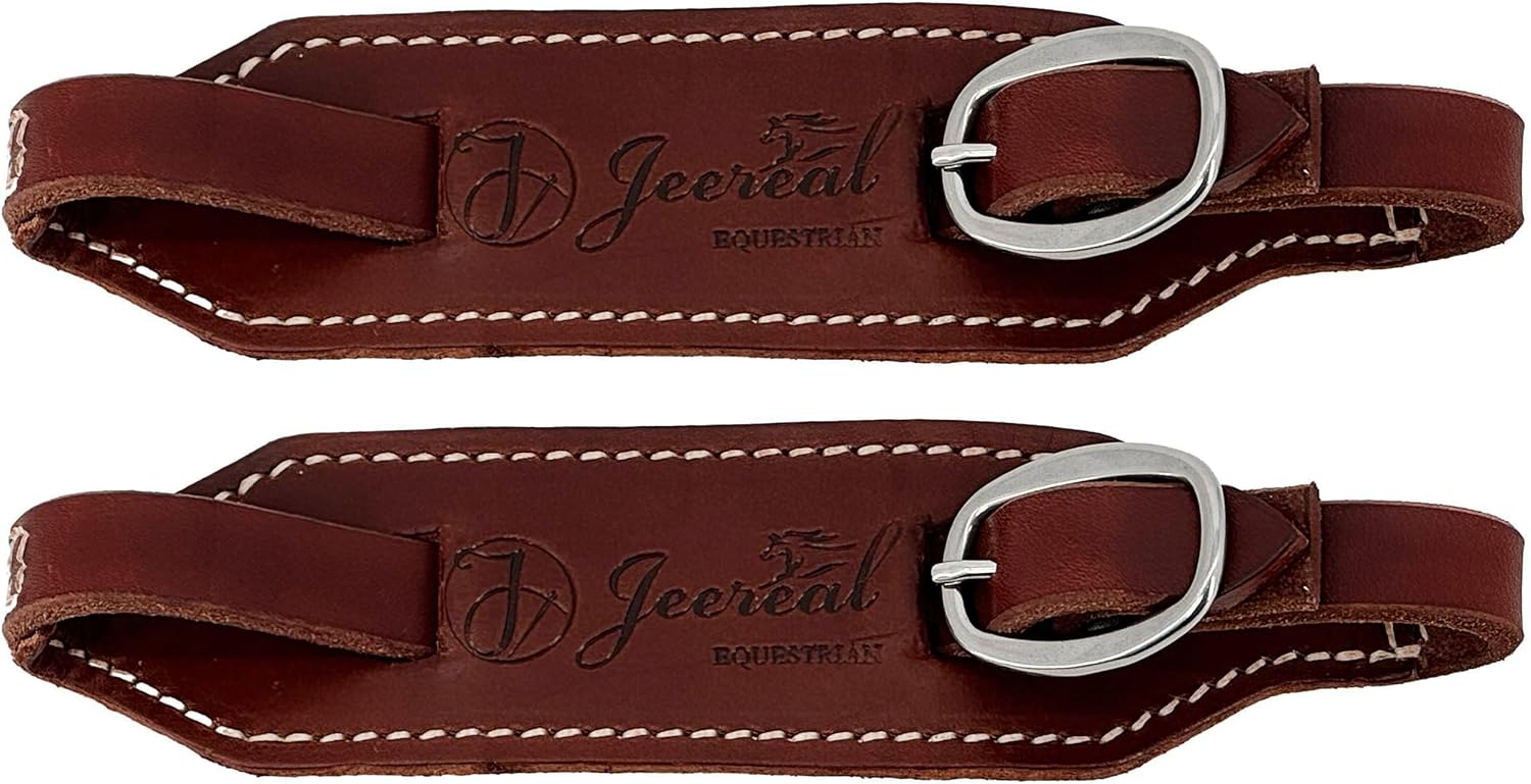 Jeereal Leather Slobber Straps with Stainless Steel Quick Change Buckle for Horses