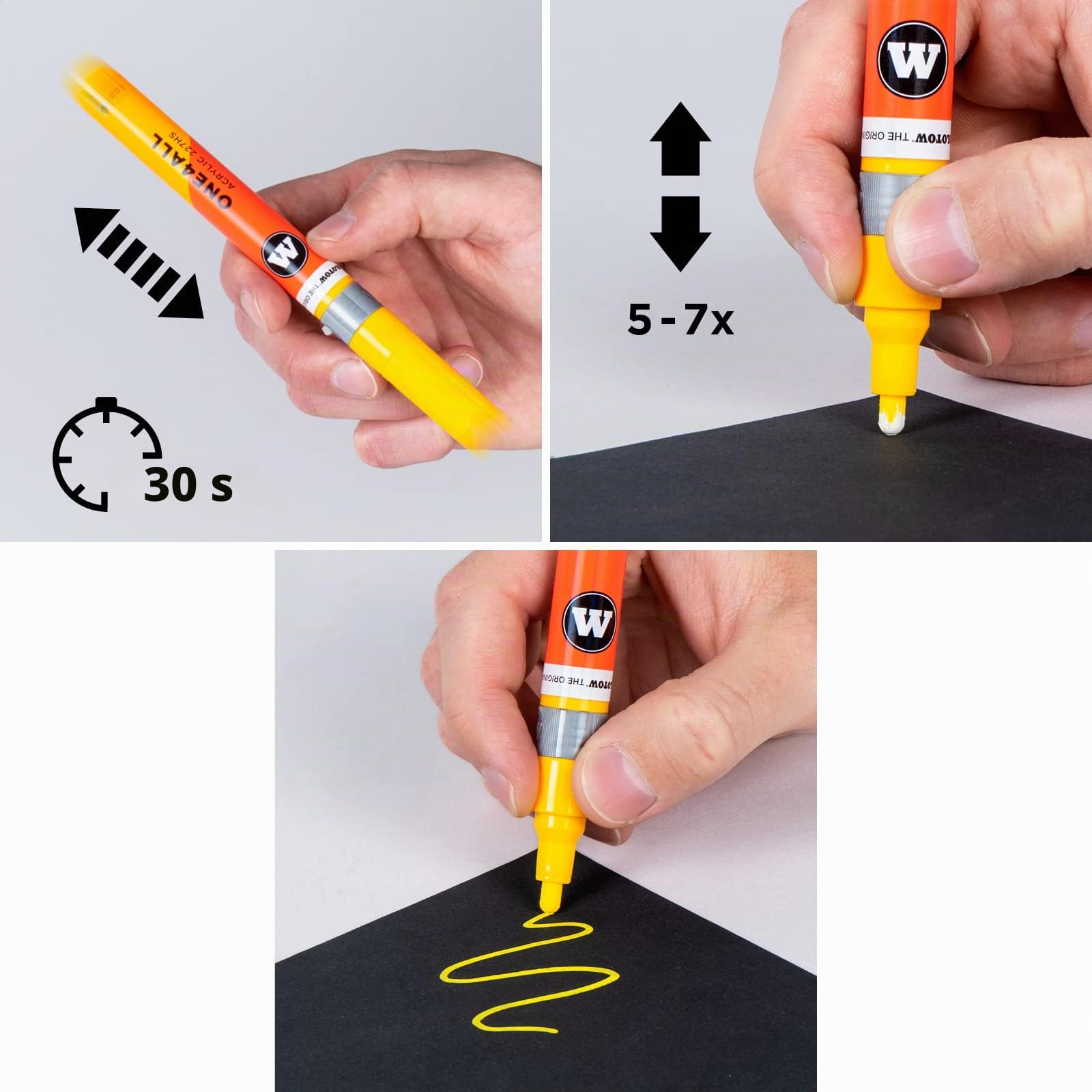 Molotow ONE4ALL Recharge acrylique, couleur 160 signal blanc 180 ml, recharge d'encre pour marqueur permanent