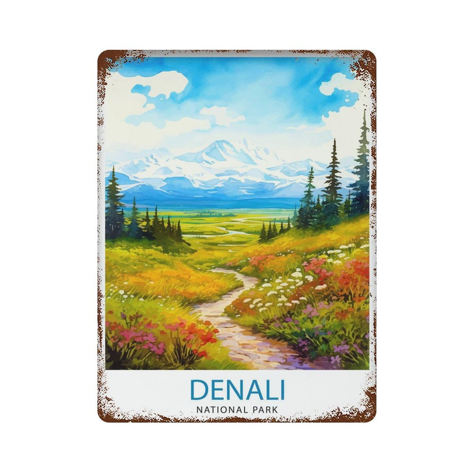 xiaoxiaoshen Denali National Park Alaska Travel_4 Wall Decor Art Metal Tin Poster Modern Home Decor Art Home Bar Shop Decorations Vintage Sign 40x30cm