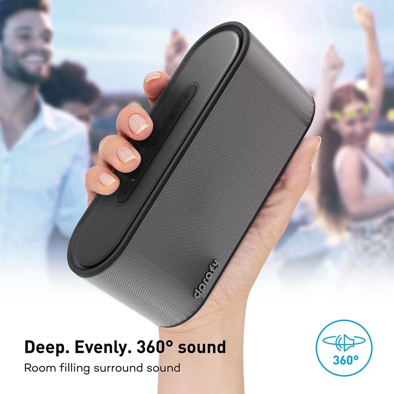 Altoparlante Bluetooth Stereo Portatile 20W - 24 Ore Di Riproduzione Con Bassi, Supporto Scheda SD, Portata 20m, Microfono Integrato - Wireless 5.3