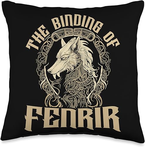 Miniatura 5 de Fenrir Wolf Viking Norsemen SteMi Apparel Fenrir Viking Scandinavian Pride Norsemen Odins Wolf - Almohada de 18 x 18 pulgadas, multicolor