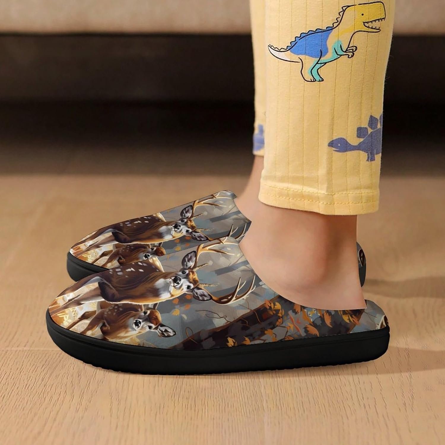 Deer Forests Cute Cotton Slippers Anti-slip House Shoe Slipper Indoor Outdoor