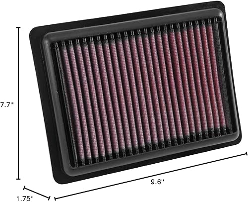 Miniatura 4 de K&N Filtro de aire del motor reutilizable, limpia cada 75,000 millas, lavable, Premium, Filtro de aire de repuesto para automóvil Compatible con