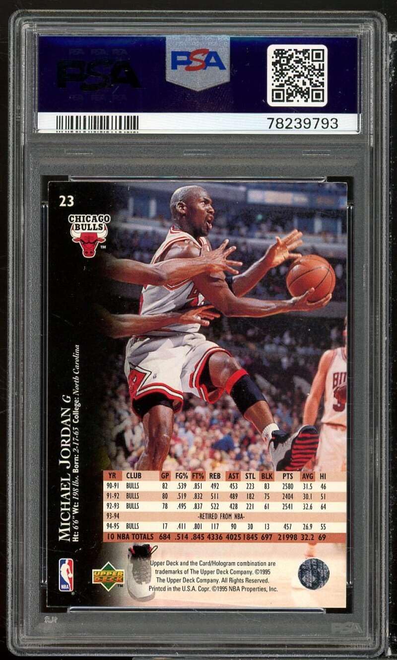 1995-96 Upper Deck #23 Michael Jordan PSA 7 Graded Basketball Card NBA 95-96 1995-1996 Chicago Bulls