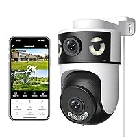 Reobiux 2K Telecamera Wi-Fi Esterno con Doppia Lente, 360° PTZ Videocamera Sorveglianza Esterno