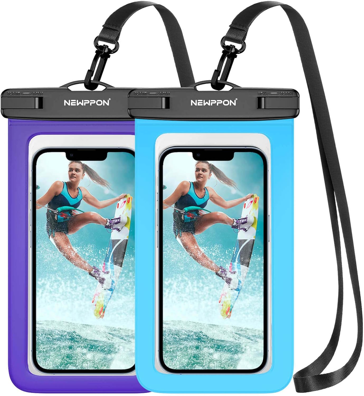 Newppon Waterproof Cell Phone Pouch 2 Pack Universal