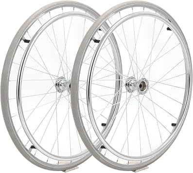 24inch Wheelchair Rear Wheel, Wheelchair Replacement Wheels with Bearings and Hand Wheel, PU Non-Slip Solid Tire, Aluminum Alloy Hub, for Manual Wheelchair Accessories, 1 PairGray