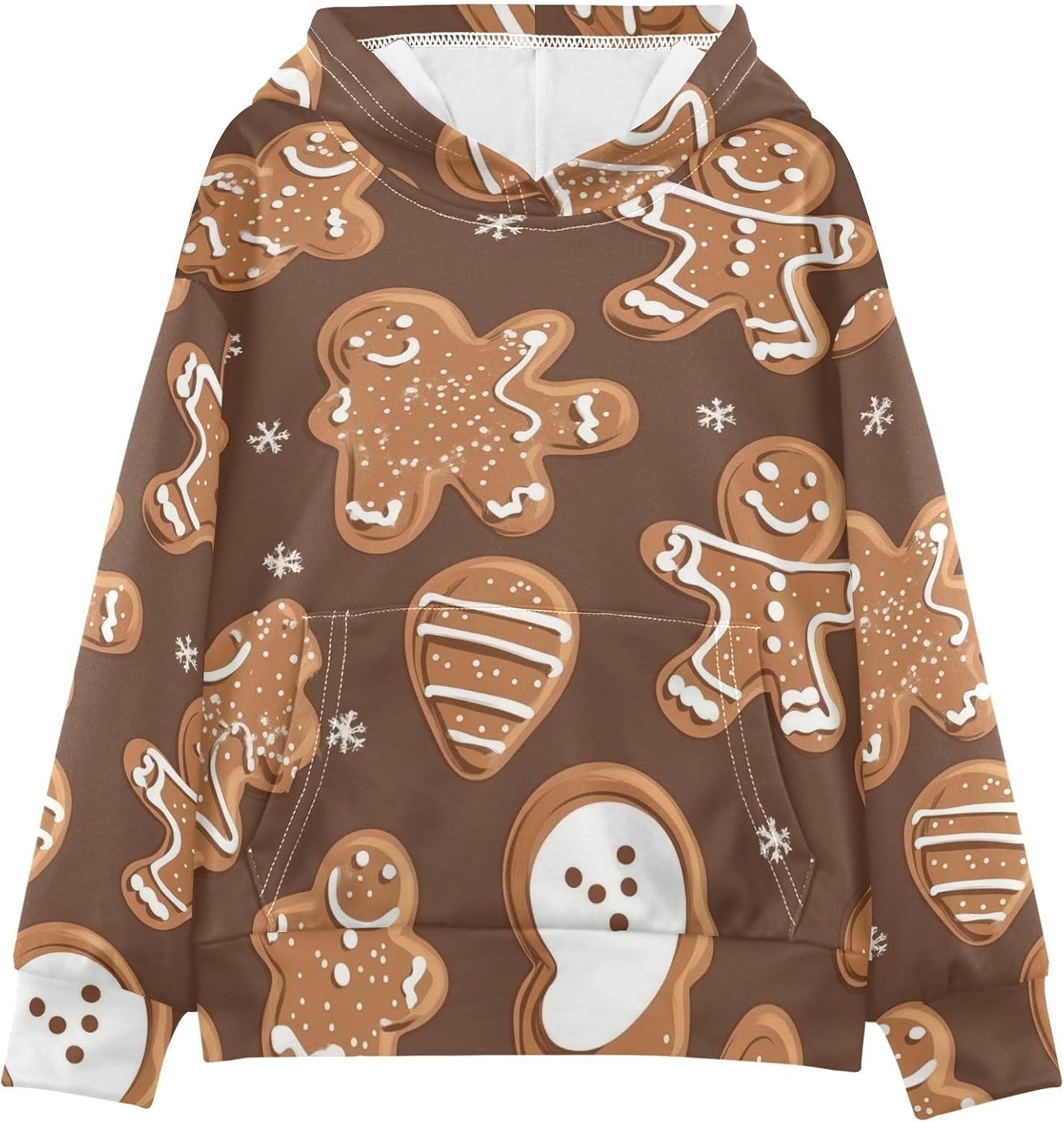 ZZXXB Lovely Gingerbread Kids Sweatshirts Boys Girls Hooded Kangaroo Pocket Pullover Tops XS-XXL