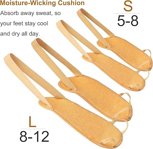 Miniatura 3 de (3 pares) Cojín de algodón para mujer, tacones altos, almohadillas de sandalias para pies sudorosos, almohadillas metatarsianas, calcetines