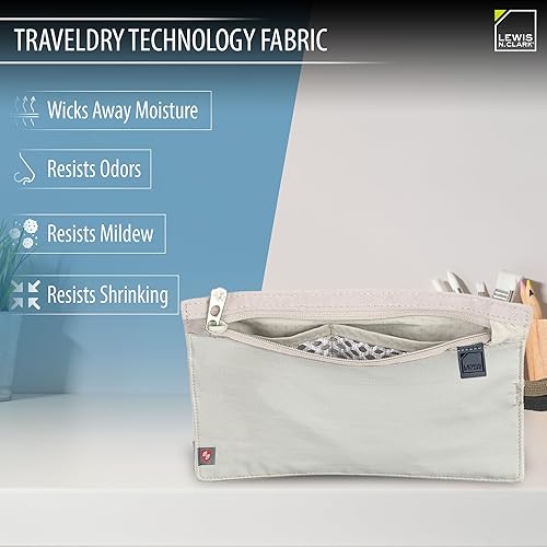 Miniatura 2 de Lewis N. Clark RFID Blocking Money Belt Travel Pouch + Credit Card, ID, Passport Holder for Women & Men, Tan, One