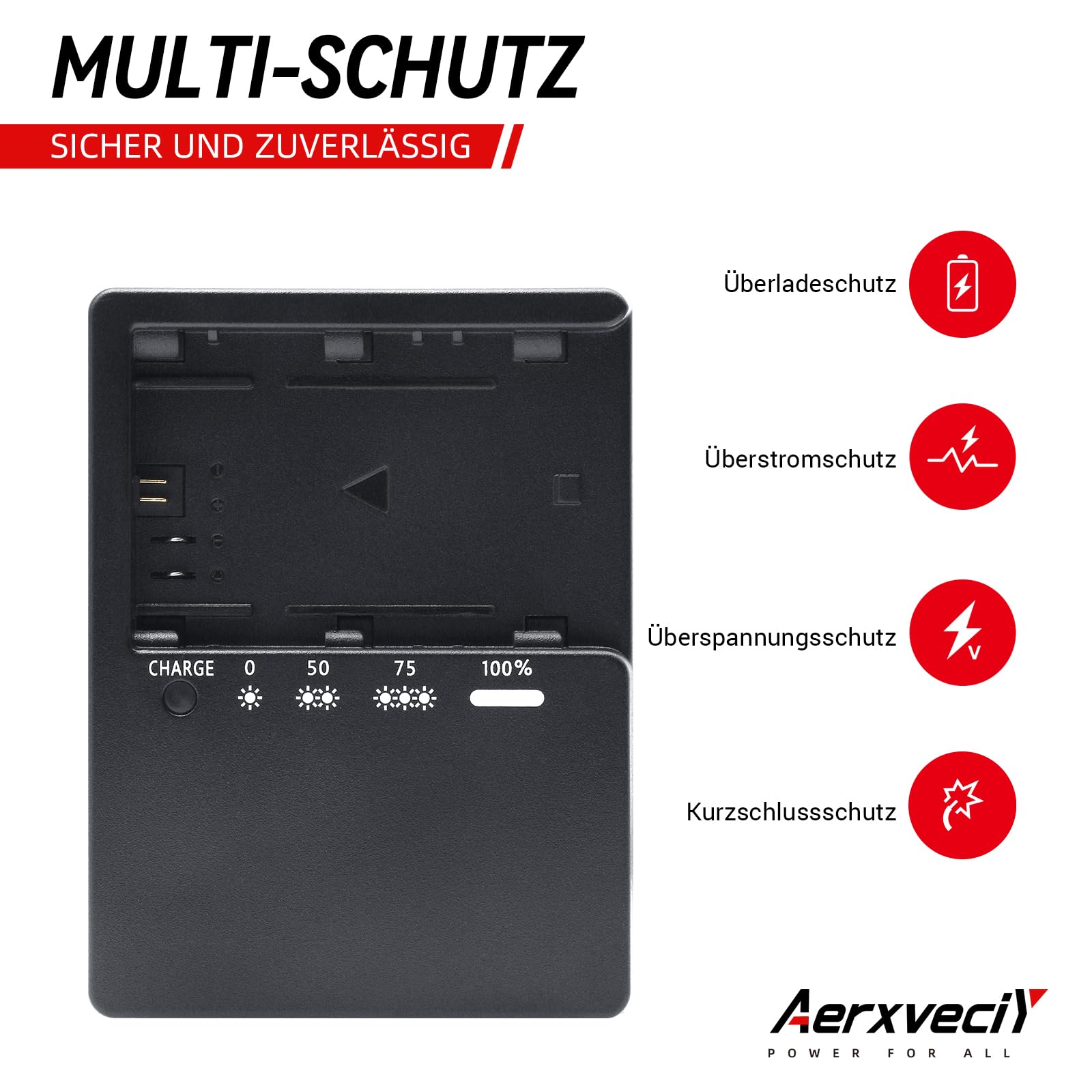 LC-E6 Schnell-Ladegerät Kompatibel mit Canon LC-E6 LC-E6E LP-E6 LP-E6N LP-E6NH Akku für Canon EOS R5 R6 5D 5D Mark III 5DS 5DS R 6D 7D 60D 60DA 70D 80D 90D Mark II Kameras Power