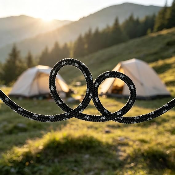 Azarxis Reflective Cord Pack Tent Guyline Rope High-Strength Lightweight with Aluminum Cord Adjuster for Tying Down Tarps, Camping Tent, Outdoor Packaging