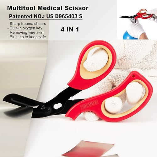 Miniatura 68 de MEUUT Paquete de 2 tijeras médicas para enfermeras, tijeras de vendaje patentadas con cuchillas antiadherentes, tijeras de grado quirúrgico, tijeras
