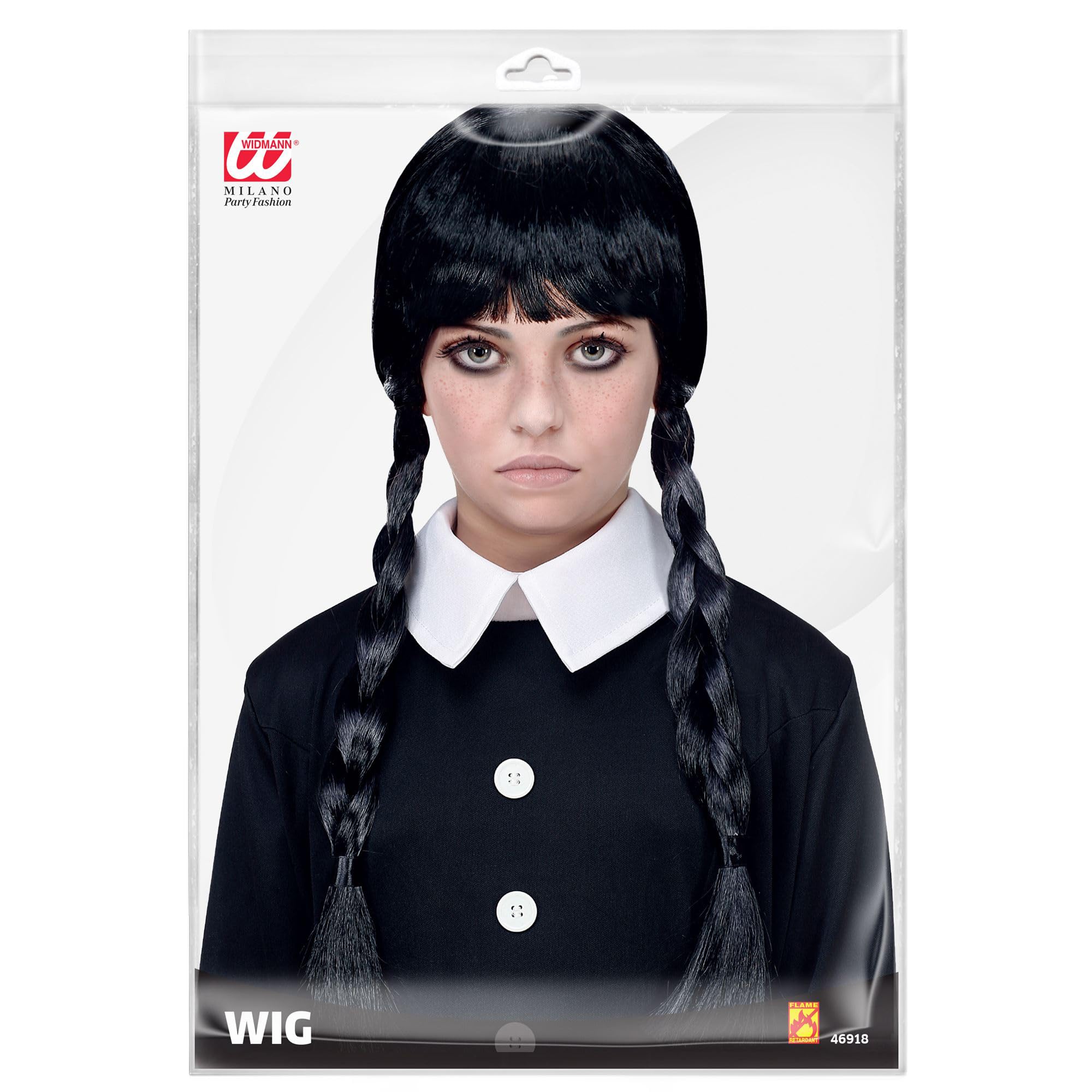 WIDMANN MILANO PARTY FASHION Perücke Milly – Schwarz, Haaraccessoire Für Verkleidung & Cosplay
