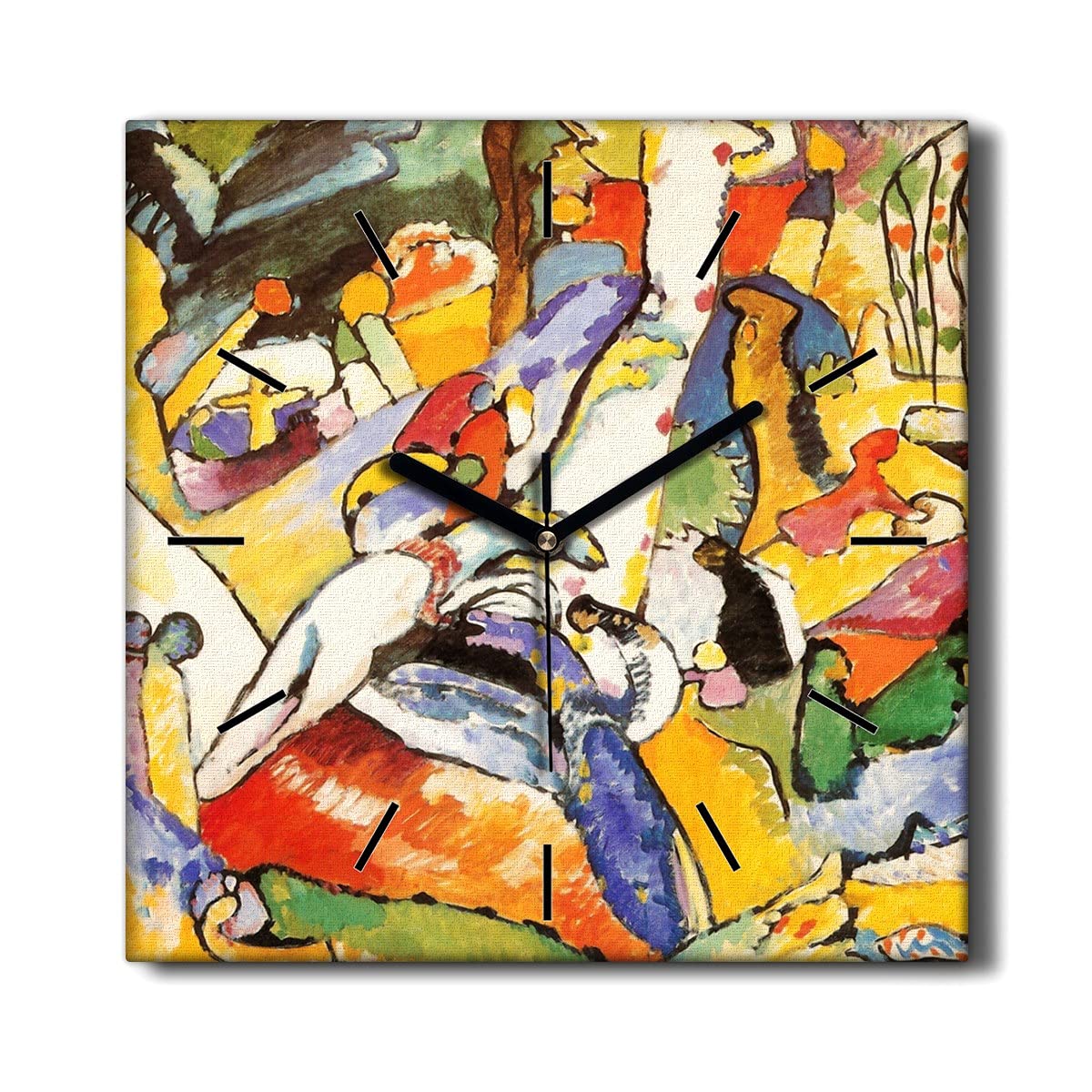 Horloge sur Toile sans tic-tac 30x30cm pour décoration murale de salon moderne