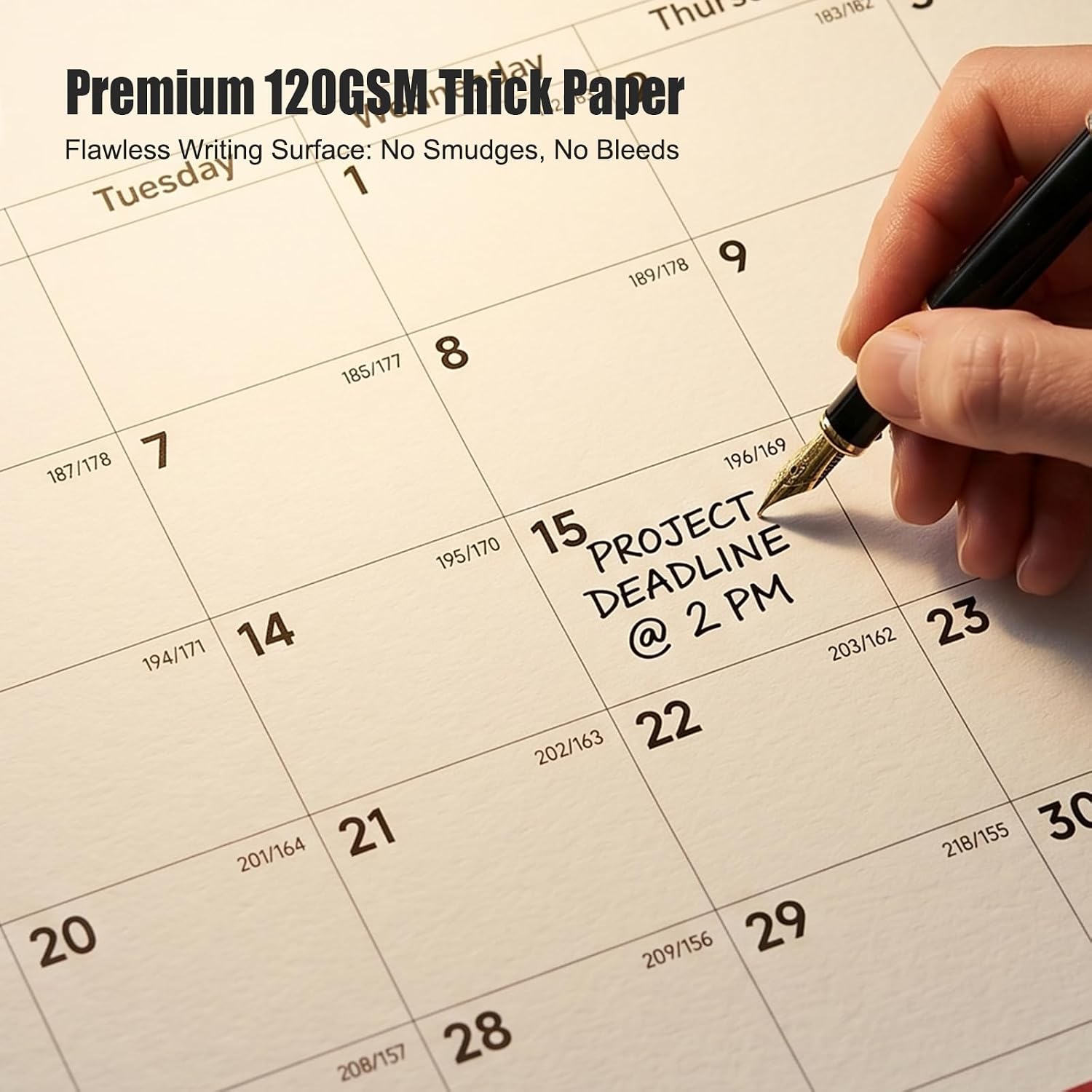 COMIX Desk Calendar 2026-2027, 17" x 12" Monthly Desktop Planner Pad with Frosted Cover, 18 Months July 2026 to December 2027, Thick 120 GSM Paper for Office School Home,3 Pack image 5