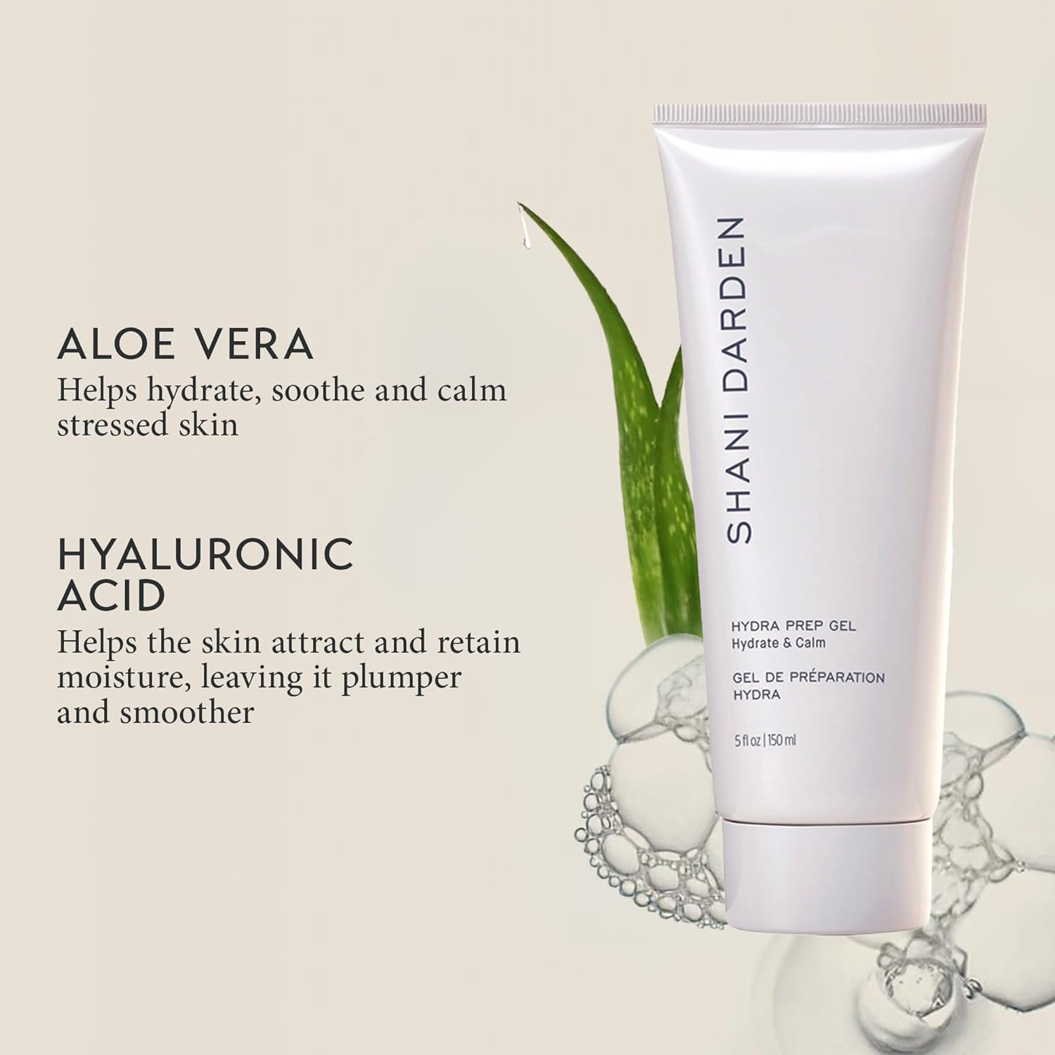SHANI DARDEN SKIN CARE Hydra Prep Gel, Silky Hydrating Gel Serum with Aloe Vera & Hyaluronic Acid for Smooth Glide with Face Sculpting Tools, Gua Sha & Face Roller, 5.07 fl oz