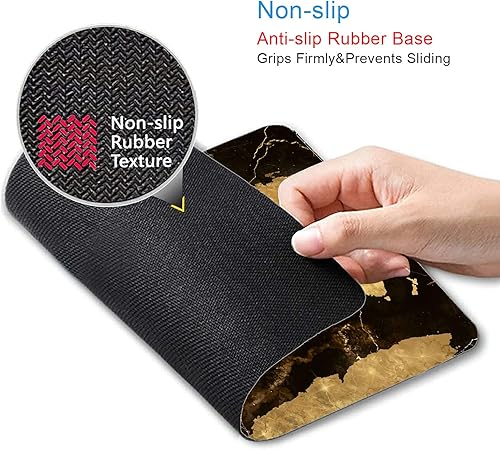 Miniatura 3 de IMAYONDIA Alfombrilla de mouse cuadrada, alfombrilla de mouse con mapa del mundo, alfombrilla de mouse de mármol negro y dorado, alfombrilla de