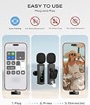 Wireless Lavalier Microphone for iPhone iPad Android, 100FT Range Noise Cancellation Clip-on Mic with Long Battery Life for YouTube TikTok Podcast Interview Vlogging, USB-C Lav Mic for Laptop Computer