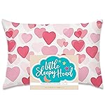 Little Sleepy Head Toddler Pillowcase, 100% Cotton & Hypoallergenic Pillow Case for Toddler Pillow, Snug Fit Envelope Pillowcase, 13x18 Pillowcase, Pilllow Sold Separately (Hearts Pink)