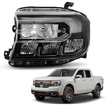 LED Headlights Assembly Compatible With 2023 2024 Ford Maverick With LED DRL Black Housing OE Fit Headlamp Replacement Left Driver Side Headlights-Black