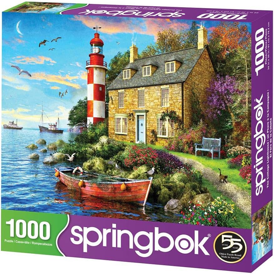 Springbok's 1000 Piece Jigsaw Puzzle The Cottage Lighthouse - Made in USA