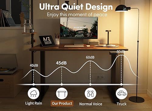 Miniatura 31 de FEZIBO Escritorio eléctrico de pie ajustable en altura, escritorio de pie de 40 x 24 pulgadas, escritorio de computadora de oficina en casa con