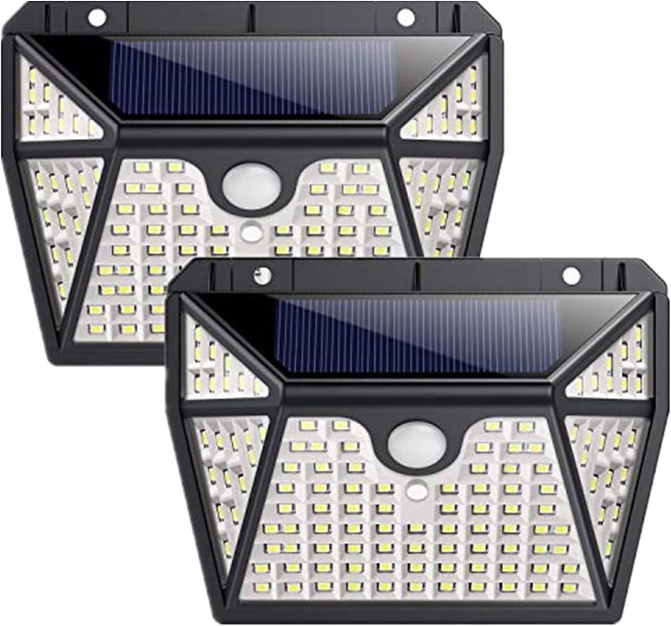 Solar Lights Outdoor118 LED Solar Motion Sensor Light Waterproof Security Light Wall Night Light with 3 Modes 270° Wide Angle for Garden, Patio Yard, Deck Garage, Fence, Porch - 2 Pack