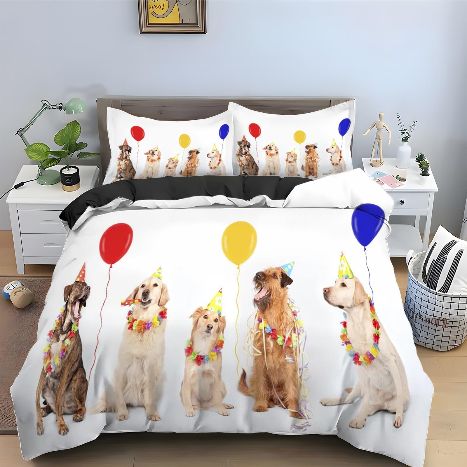 Housse couette 240x260 cm pour une ambiance de chambre festive au style chien ballon