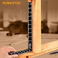 Vista 3 de POWERTEC Escuadra de Carpintero 8" x 12" - Regla Escuadra en L, Herramienta de Escuadra de Ángulo Recto, Escuadra de Carpintería para Carpintería