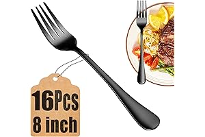 16 Piece Black Forks for Every Occasion