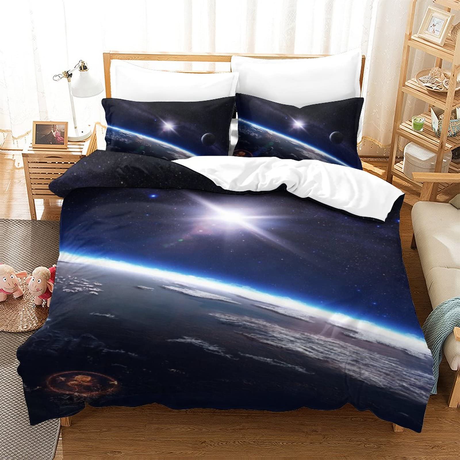 Housse de couette space astronaut le cadeau idéal pour décorer un lit simple de passionné