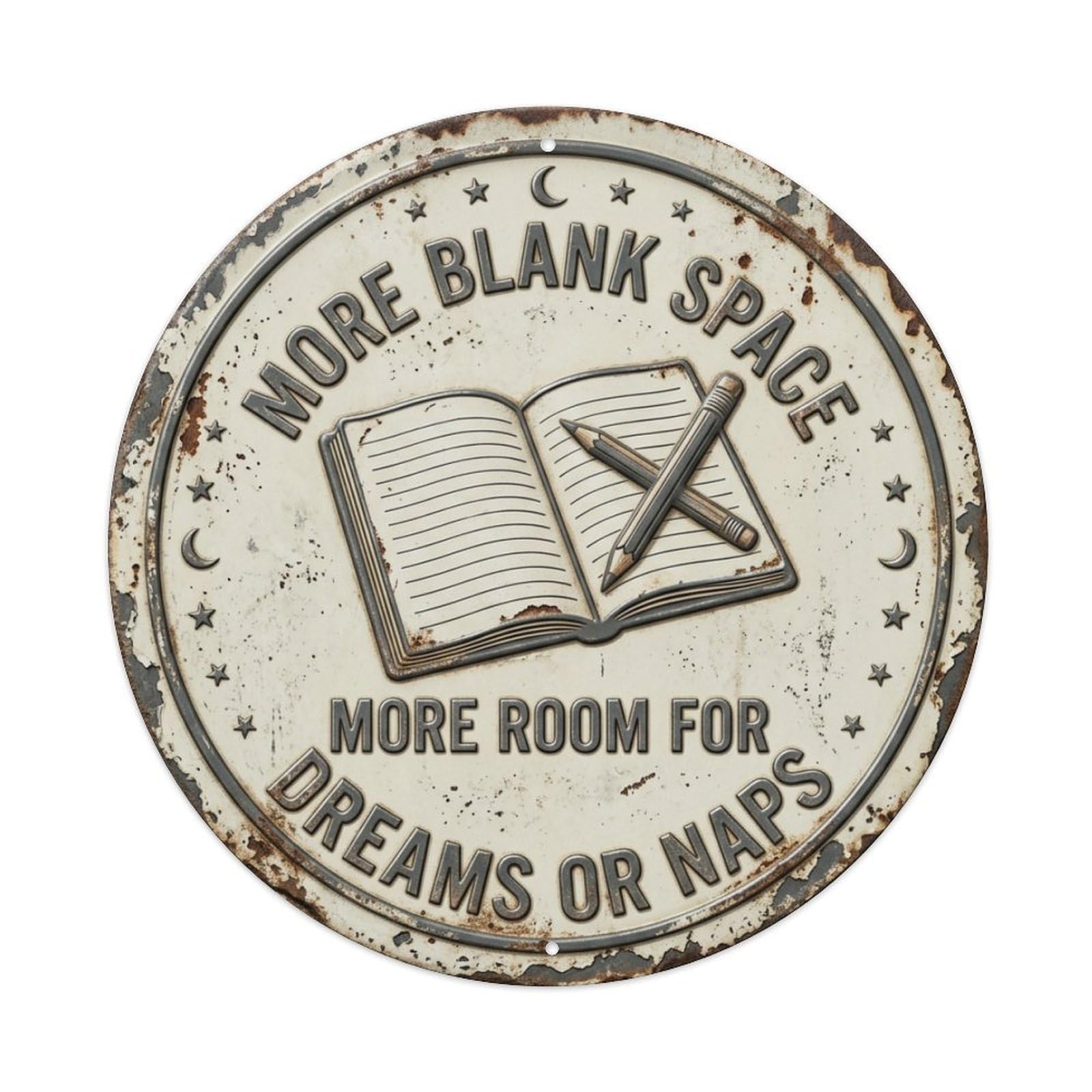 Empty Notebook Dreams Study Vintage Metal Tin Sign Plaque Wall Decor for Cafe, Club Bar, Office, Garden Metal Poster 8x8Inch