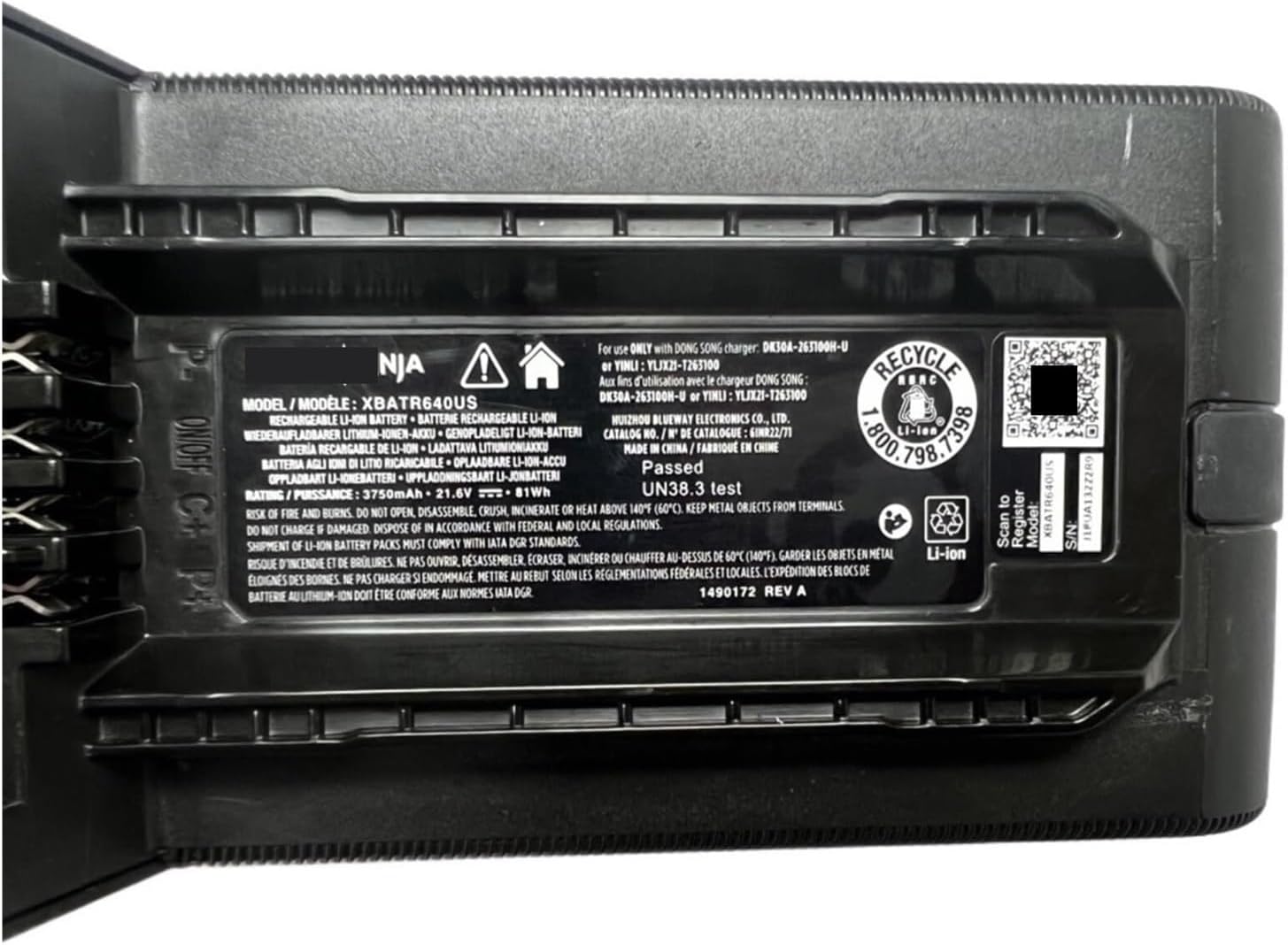 Vacuum Cleaner Replacement Battery, Compatible For Shark IP3000,POWERDETECT XBATR640,XBATR640US 3750mAh / 81.0Wh Vacuum