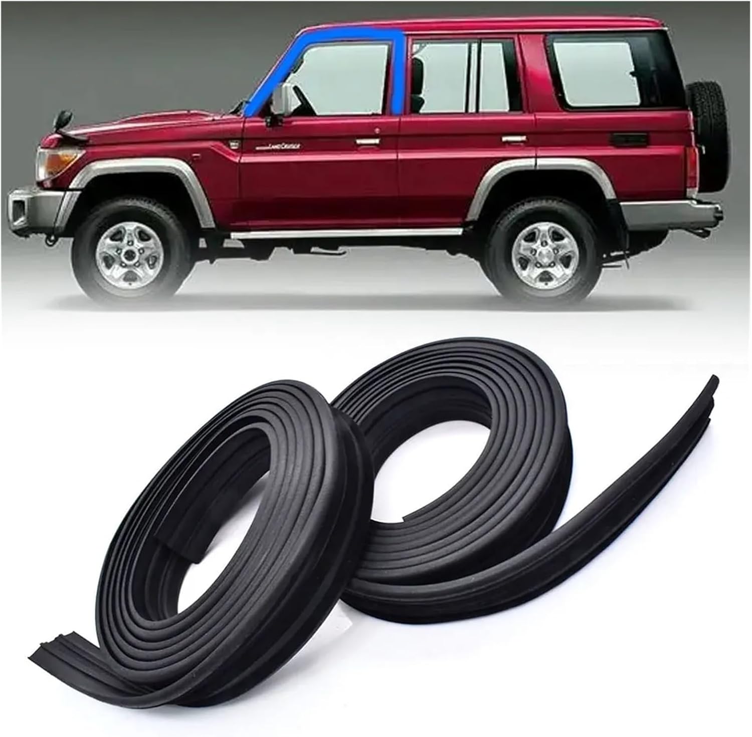 Door Glass Run Weatherstrip Rubber Seal for FJ40 FJ45 HJ47 BJ40 Window Run Channel 68105-90302