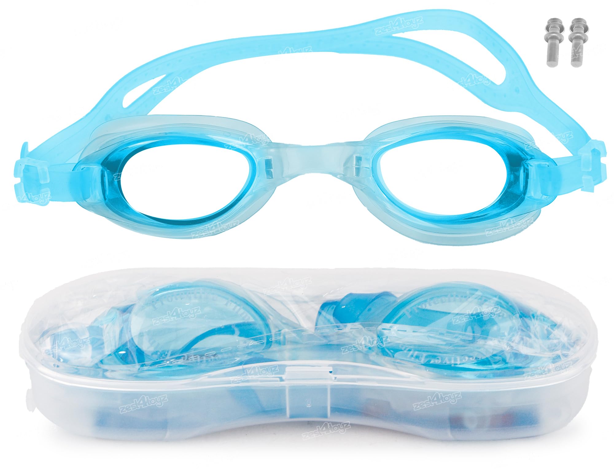 Zest 4 Toyz Swimming Goggles UV Protection Anti-Fog for Men Women Kids with Ear plugs & Protection Case with Adjustable Strap Blue color (B0D5CX8GQ1) Amazon Price History, Amazon Price Tracker