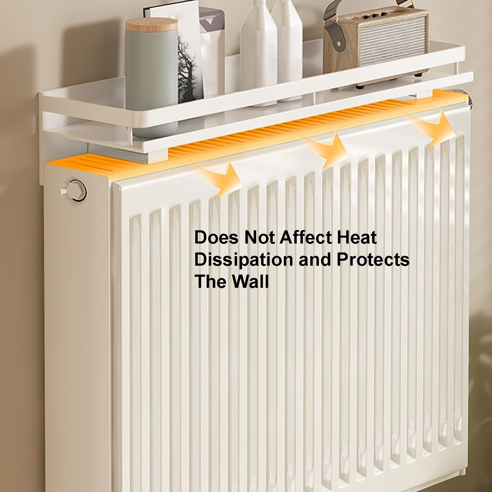 Mensola per termosifone, decorazione per la casa e riscaldamento efficiente, sponda rialzata, senza necessità di foratura