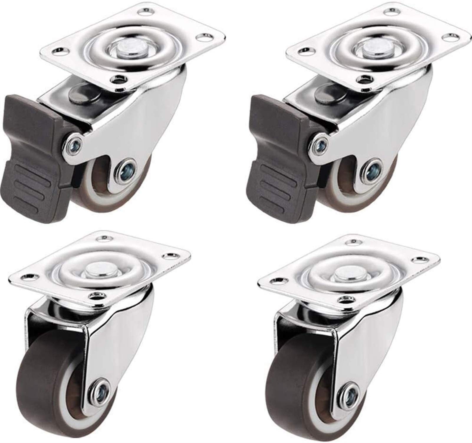 Roulettes de meubles 1 pouce 25 mm pivotantes avec frein pour table et chaise 4pcs