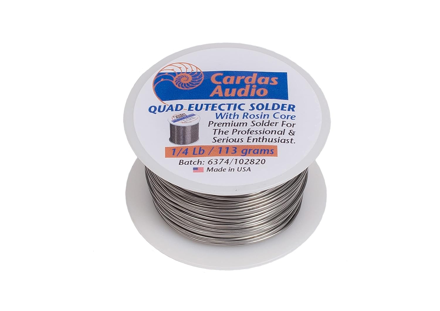 Cardas Soldering Wire Quad Eutectic Silver Solder with rosin flux 1/4