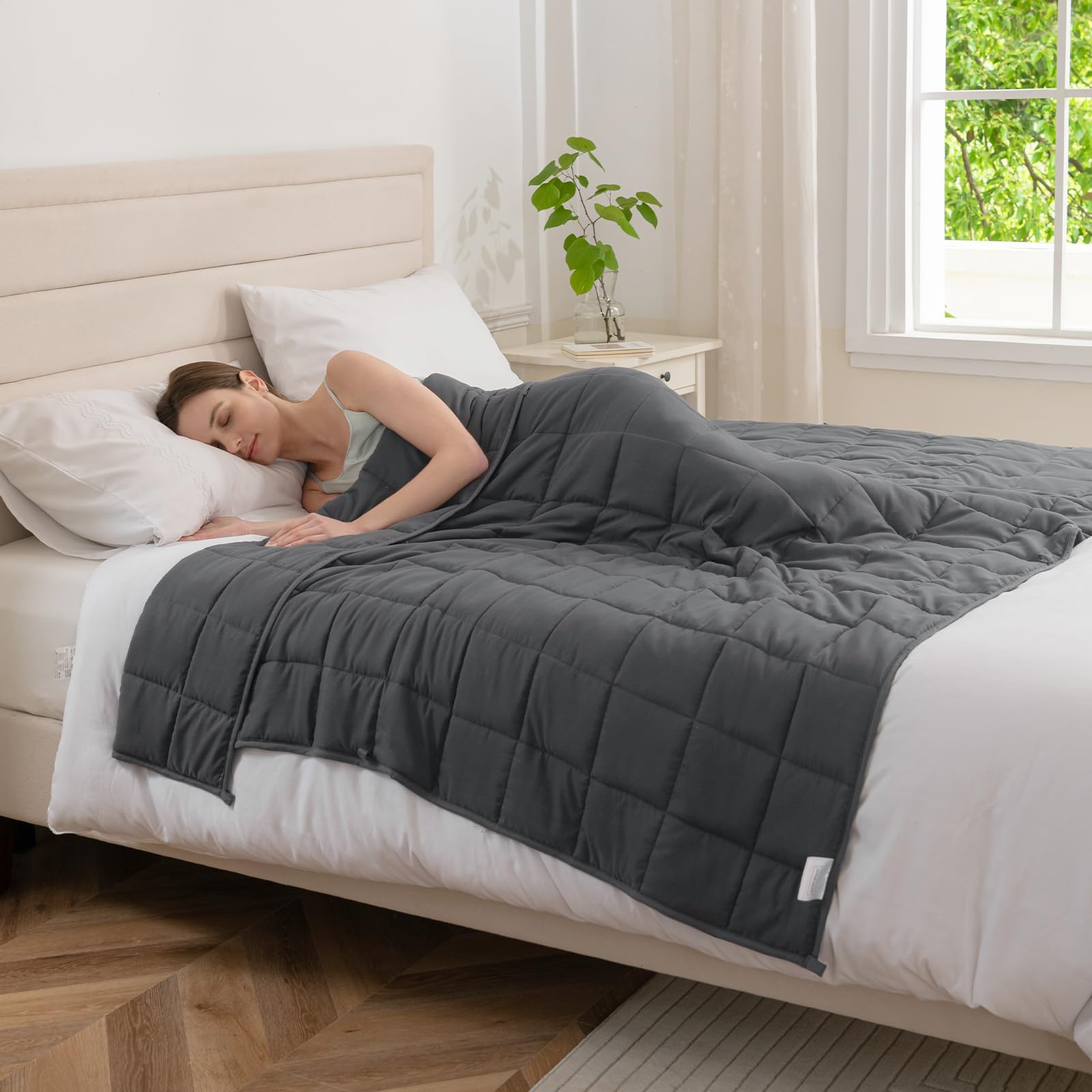 Good Nite Weighted Blanket Adult Stress Relief Therapy Blanket Heavy Weight Blanket for Calm Senses (Grey, 8kg, 150x200cm)