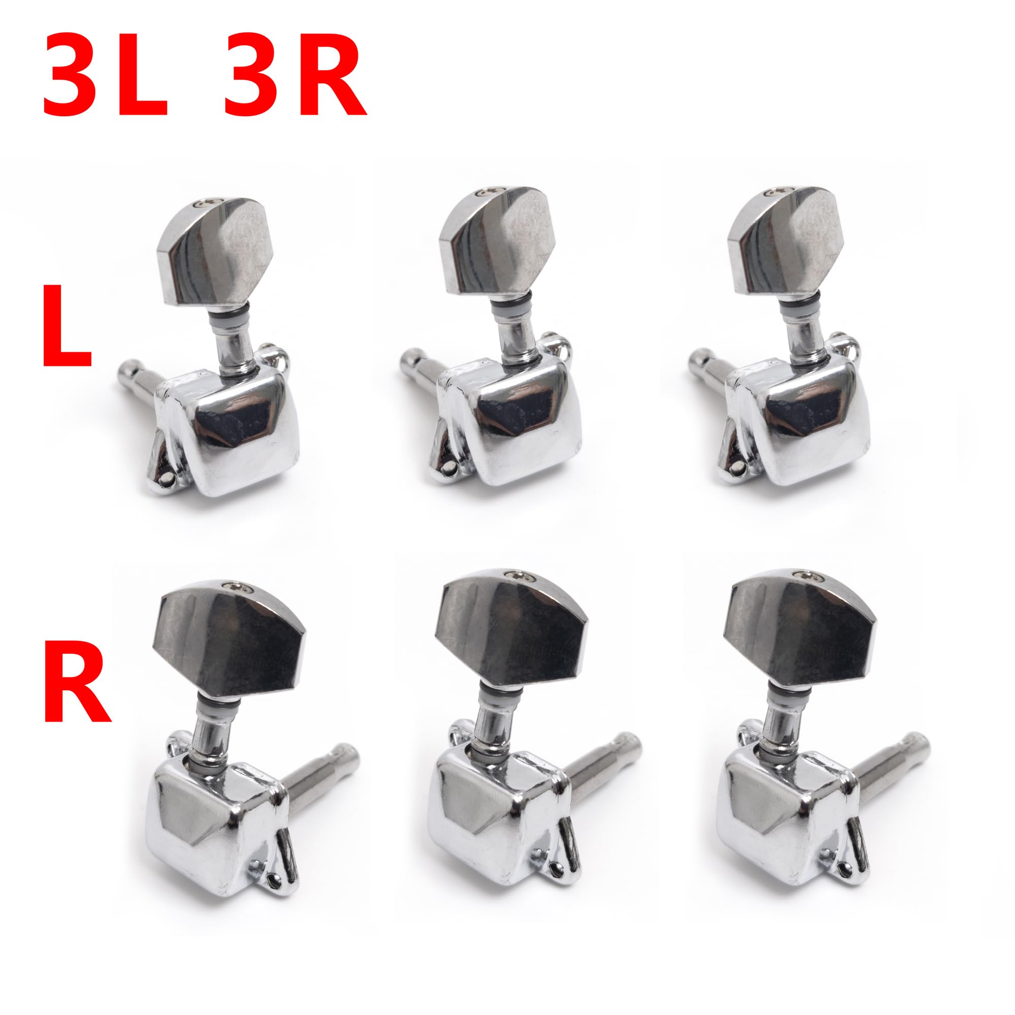 3L+3R Semi-Closed Guitar Tuners Guitar String Tuning Pegs Keys Machine Heads Set for Epiphone Les Paul SG Electric Guitar or Acoustic Guitar (Chrome)