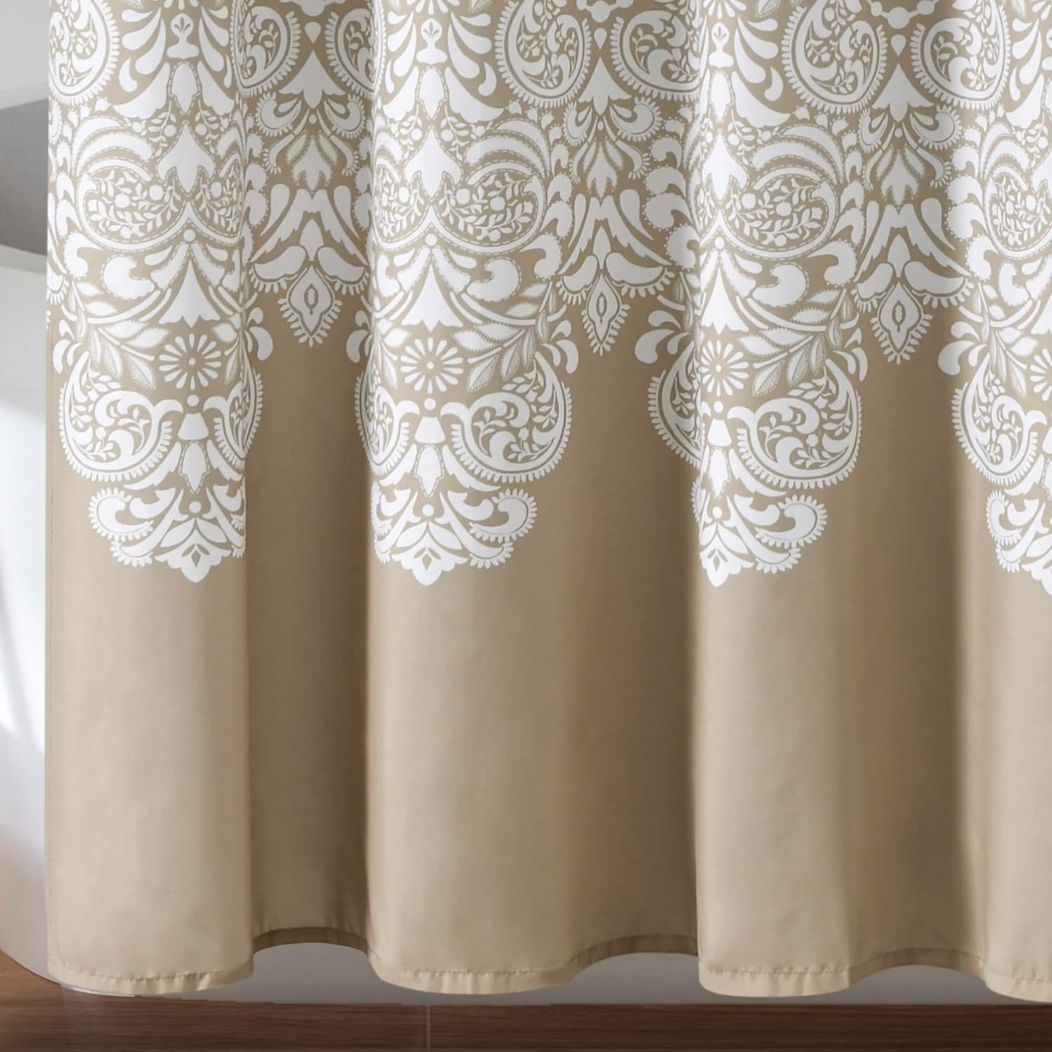 Lush Decor Boho Medallion Shower Curtain Single 72" W x 72" L Neutral - Boho Shower Curtains for Bathroom Decor - Beige Bathroom Curtain