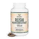 Reishi Mushroom Capsules (4:1 Ganoderma Extract, 1,000mg Red Reishi Powder Servings) 300 Count, 5 Month Supply, Potent Mushroom Supplement for Immune System Support and Defense by Double Wood