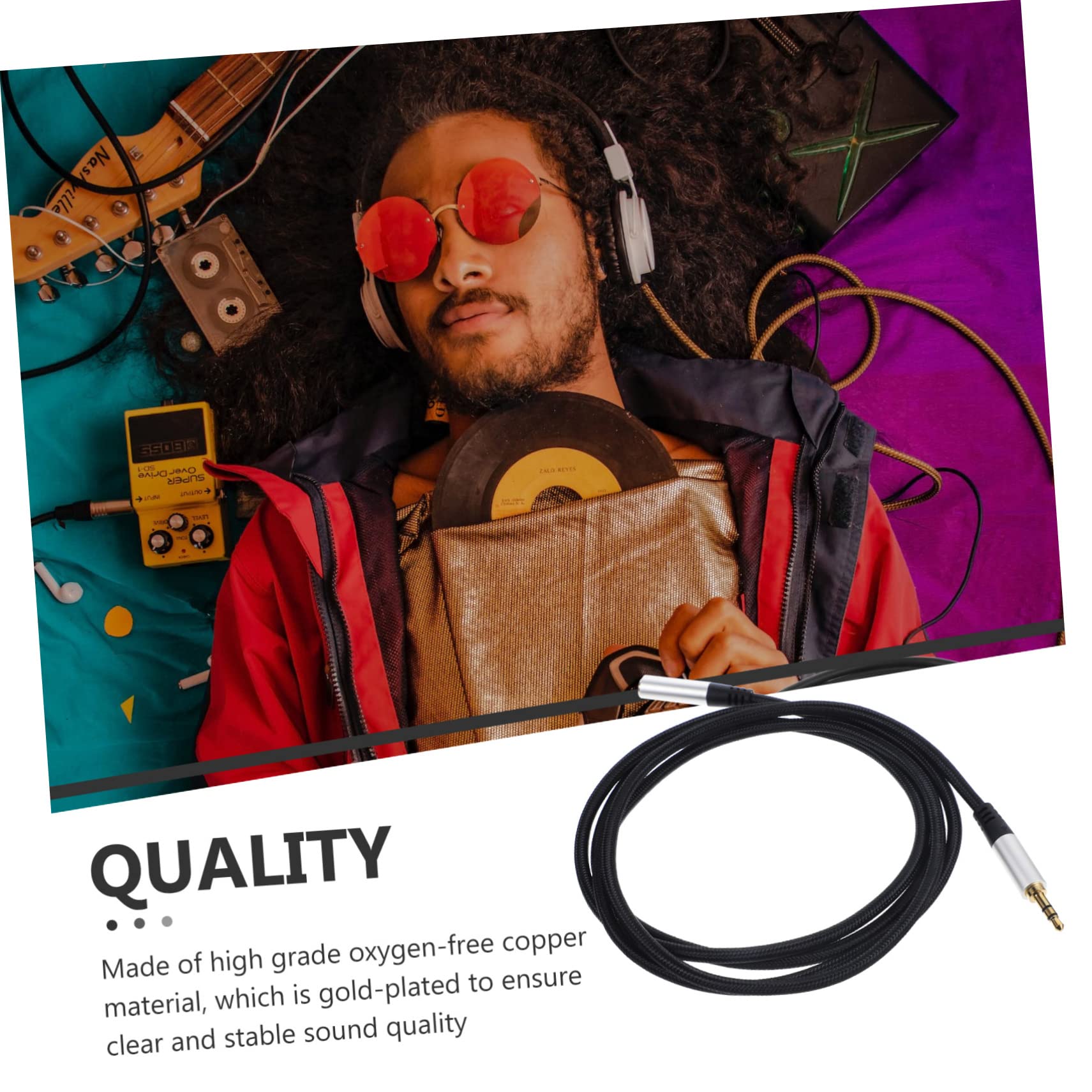 Operitacx 5 Piezas Cable de Extensión de Audio de Metros Auriculares Conector Compatible con Móviles Ordenadores y Altavoces Portátiles