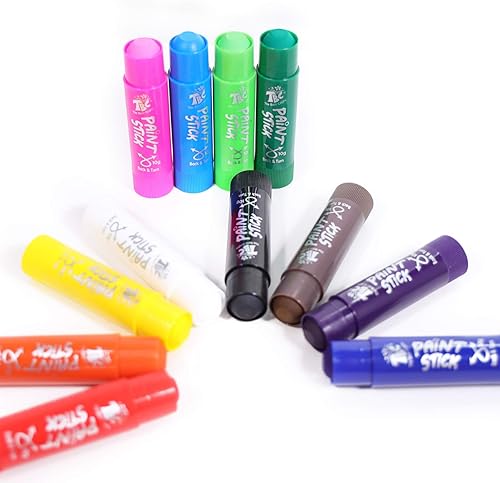 Miniatura 24 de TBC The Best Crafts Barras de pintura, 12 colores clásicos, lavables, no tóxicos, varillas de pintura al temple para niños y estudiantes